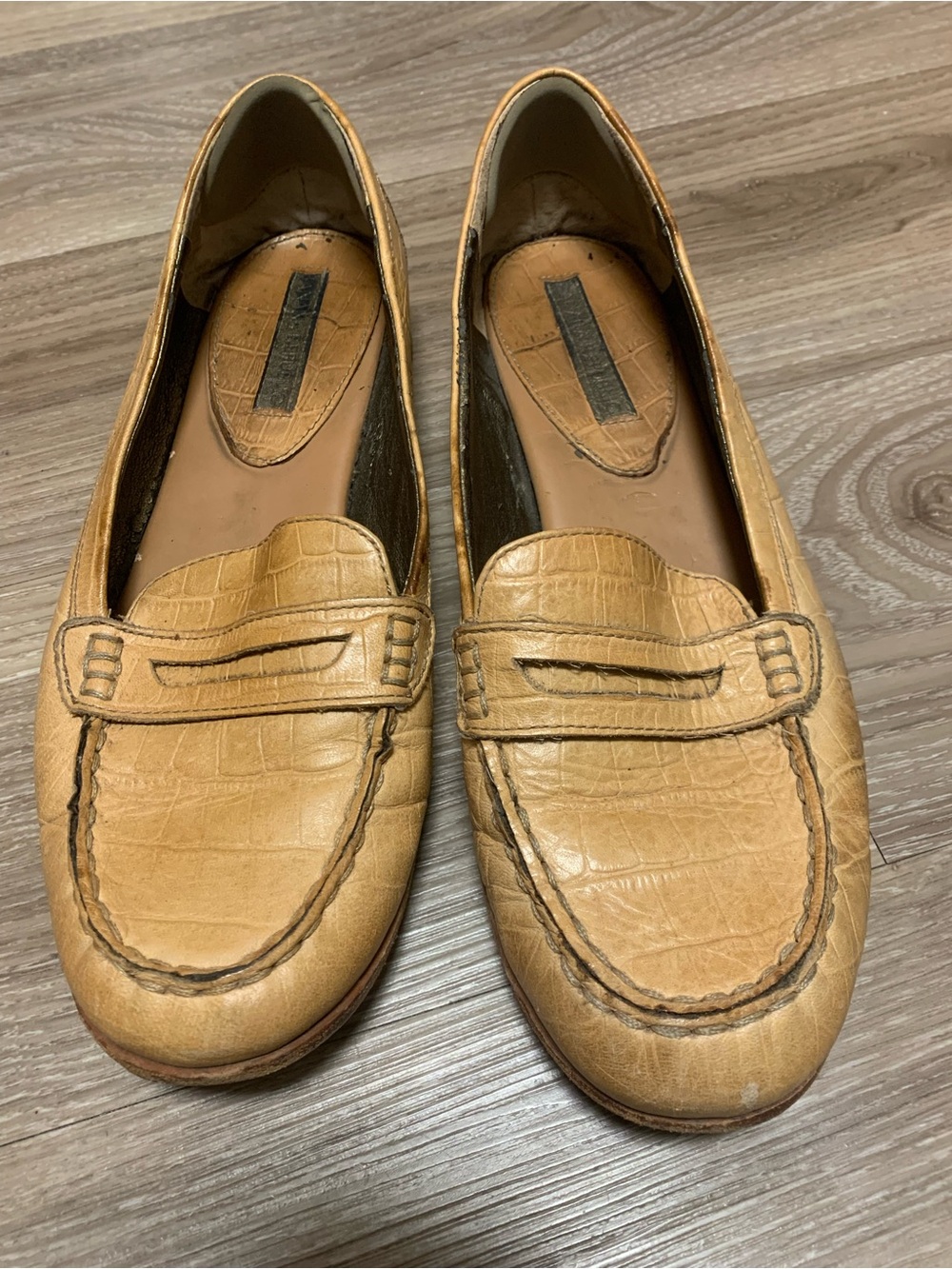 Banana Republic Croc-Embossed Leather Penny Loafers
